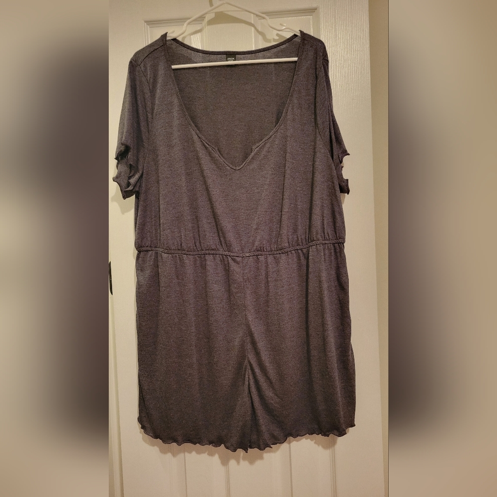 Women's V-Neck Gray Romper